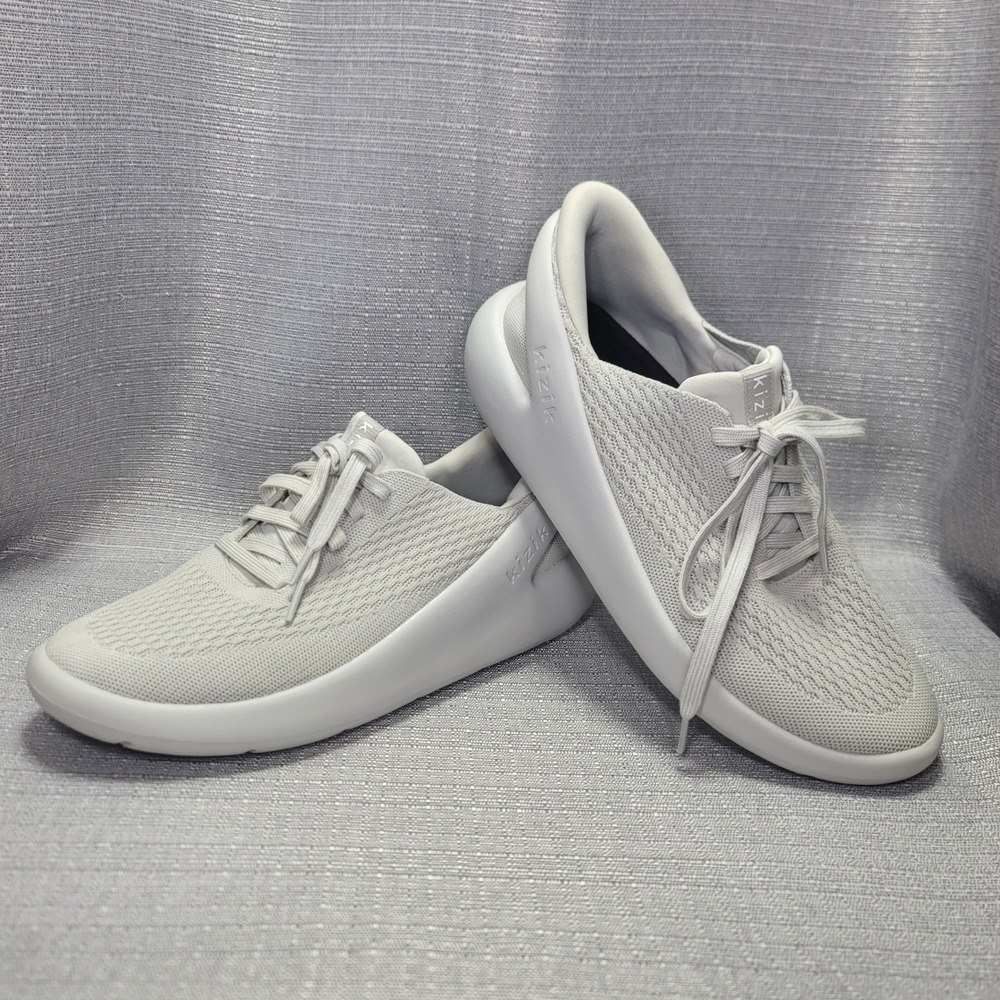 Kizik Light Grey Knit Slip On Sneakers Men's 9 Women's‎ 10.5 Easy On Off